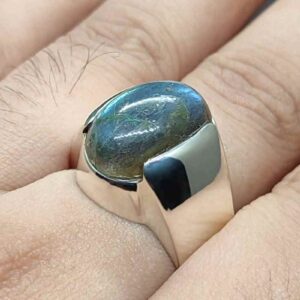 12 Carat Blue Labradorite Men’s Ring