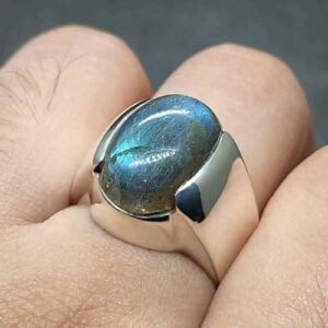 12 Carat Blue Labradorite Men’s Ring