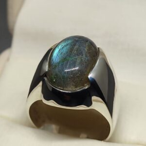 12 Carat Blue Labradorite Men’s Ring