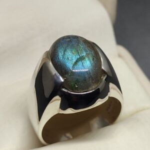 12 Carat Blue Labradorite Men’s Ring
