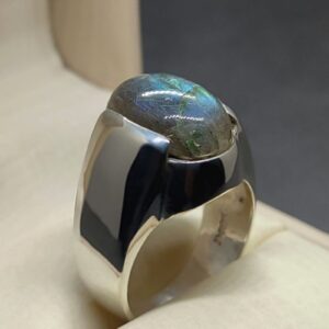 12 Carat Blue Labradorite Men’s Ring