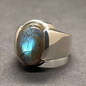 12 Carat Blue Labradorite Men’s Ring