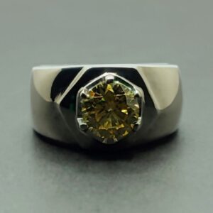 Yellow Moissanite Men’s Star Shape Ring