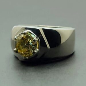Yellow Moissanite Men’s Star Shape Ring