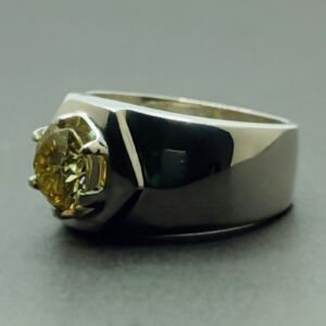 Yellow Moissanite Men’s Star Shape Ring