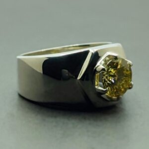 Yellow Moissanite Men’s Star Shape Ring