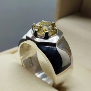 Yellow Moissanite Men’s Star Shape Ring