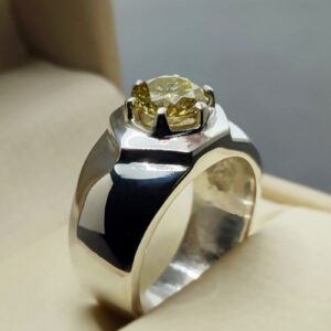 Yellow Moissanite Men’s Star Shape Ring