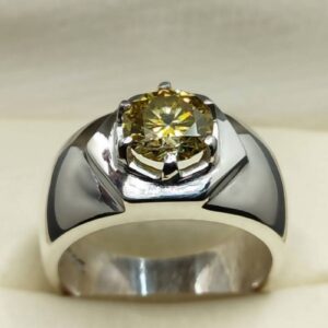 Yellow Moissanite Men’s Star Shape Ring