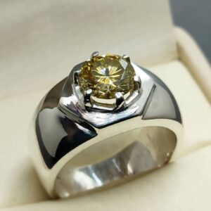 Yellow Moissanite Men’s Star Shape Ring