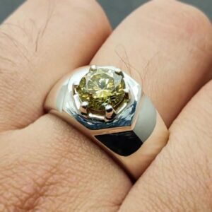 Yellow Moissanite Men’s Star Shape Ring