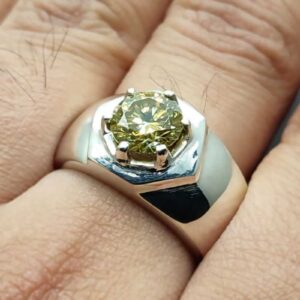 Yellow Moissanite Men’s Star Shape Ring