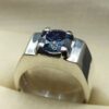 2 Carat Blue Moissanite Men’s Plain Ring