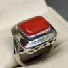 Australian Deep Red Coral Square Women’s Ring