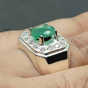 Natural Zambian Emerald Men’s Engagement Ring