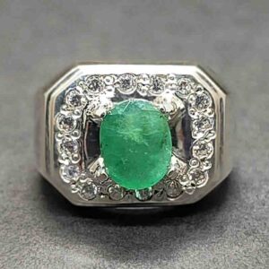 Natural Zambian Emerald Men’s Engagement Ring