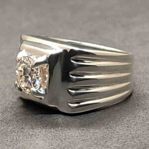 2 Carat Fire Moissanite Men’s Plain Ring