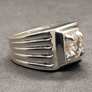 2 Carat Fire Moissanite Men’s Plain Ring