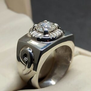 2 Carat Fire Moissanite Men’s Digit Ring