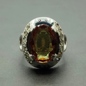 Oval Cut 16 Carat Color Changing Lab Alexandrite Sterling Silver 925, 14k, 18k Gold Handmade Women Anniversary Ring