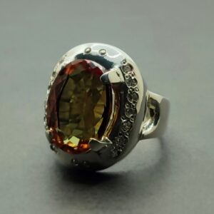 Oval Cut 16 Carat Color Changing Lab Alexandrite Sterling Silver 925, 14k, 18k Gold Handmade Women Anniversary Ring