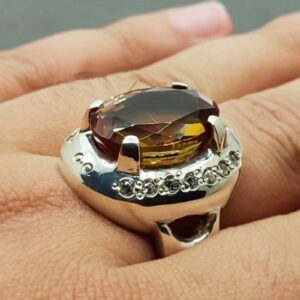 Oval Cut 16 Carat Color Changing Lab Alexandrite Sterling Silver 925, 14k, 18k Gold Handmade Women Anniversary Ring