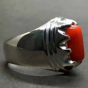 Australian Red Coral Men’s Star Ring