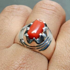 Australian Red Coral Men’s Star Ring
