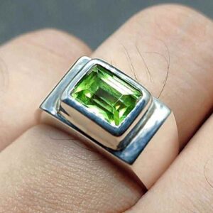 4 Carat Kohistani Peridot Mens Ring