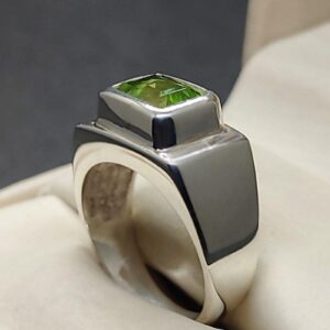 4 Carat Kohistani Peridot Mens Ring