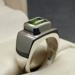 4 Carat Kohistani Peridot Mens Ring