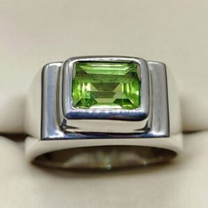 4 Carat Kohistani Peridot Mens Ring