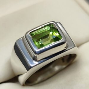 4 Carat Kohistani Peridot Mens Ring