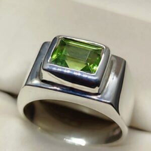 4 Carat Kohistani Peridot Mens Ring