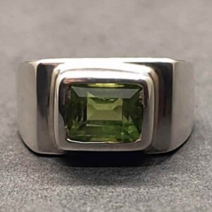 4 Carat Kohistani Peridot Mens Ring