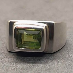 4 Carat Kohistani Peridot Mens Ring