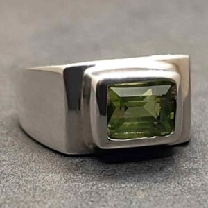 4 Carat Kohistani Peridot Mens Ring
