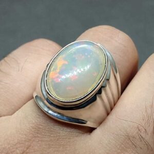 7 Carat Fire Opal Mens Ring