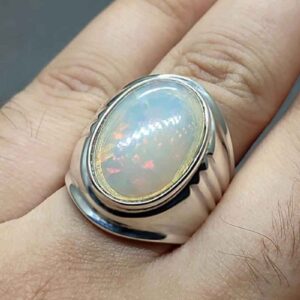 7 Carat Fire Opal Mens Ring