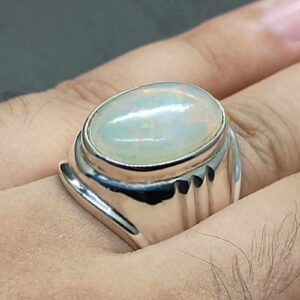 7 Carat Fire Opal Mens Ring
