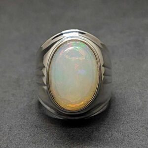 7 Carat Fire Opal Mens Ring