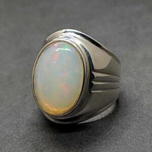 7 Carat Fire Opal Mens Ring