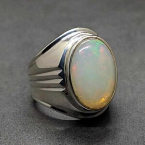 7 Carat Fire Opal Mens Ring
