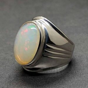 7 Carat Fire Opal Mens Ring