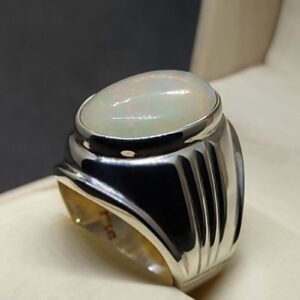 7 Carat Fire Opal Mens Ring