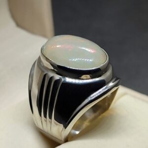 7 Carat Fire Opal Mens Ring