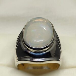 7 Carat Fire Opal Mens Ring