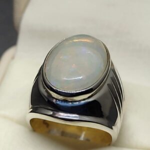 7 Carat Fire Opal Mens Ring