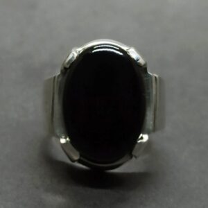 Natural Black Agate Ring