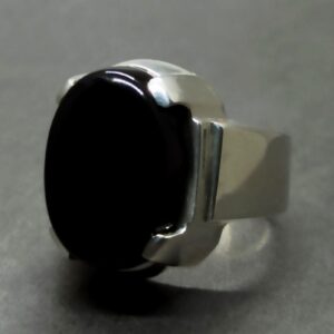 Natural Black Agate Ring